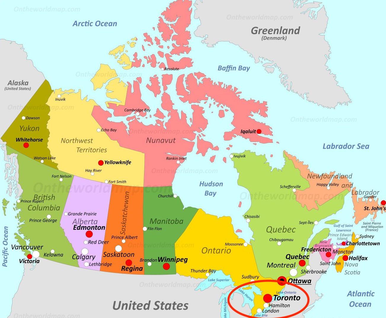 トロントカナダ地図 カナダ地図トロント カナダ