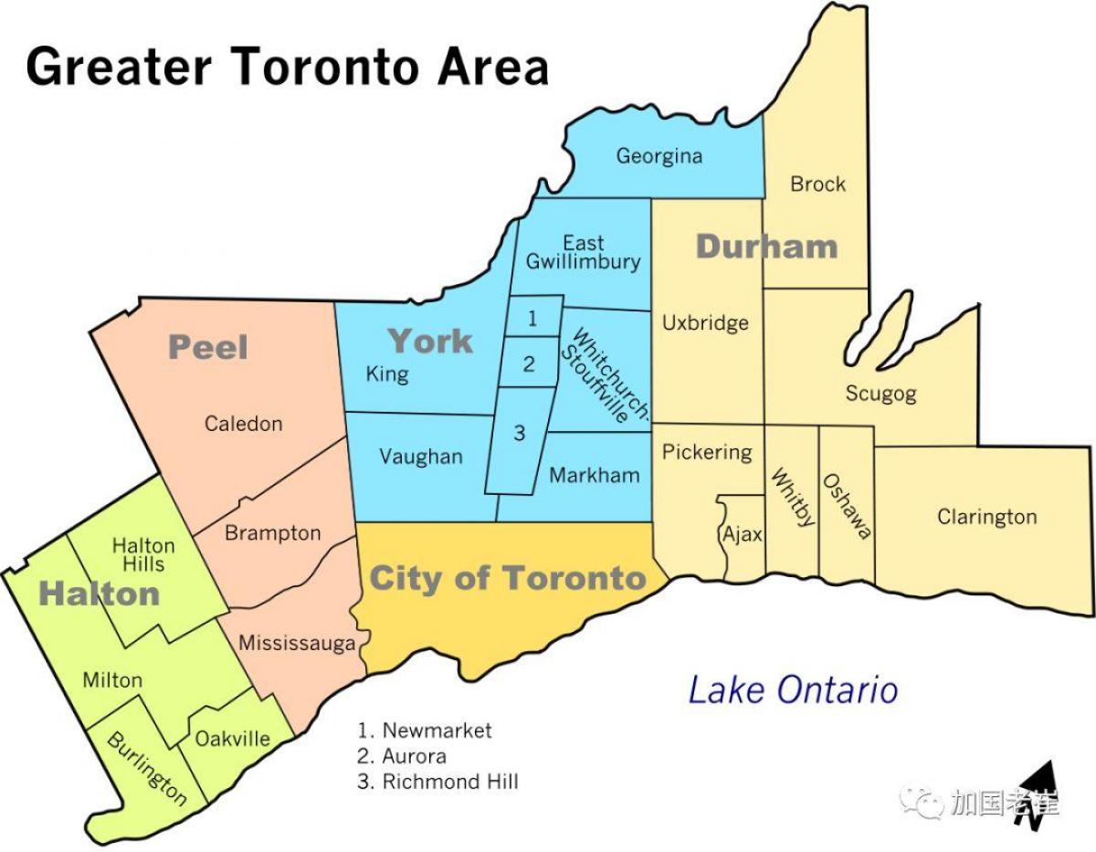 地図のトロントエリア トロントエリアマップ カナダ