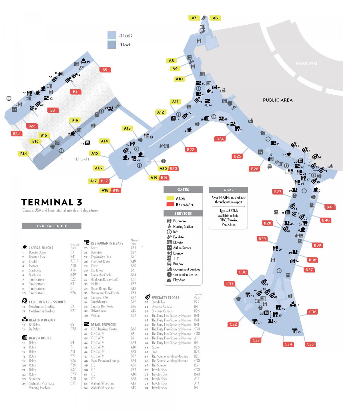 地図yyzターミナル3の地図