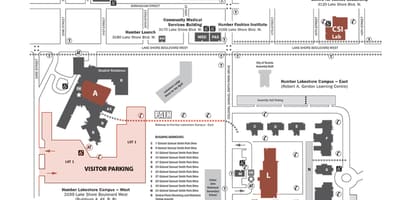 ハンバー大学の湖畔でのキャンパスマップ