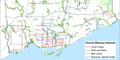 トロントでバイクの地図